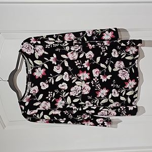 J Jill Wearever Collection Floral Top M